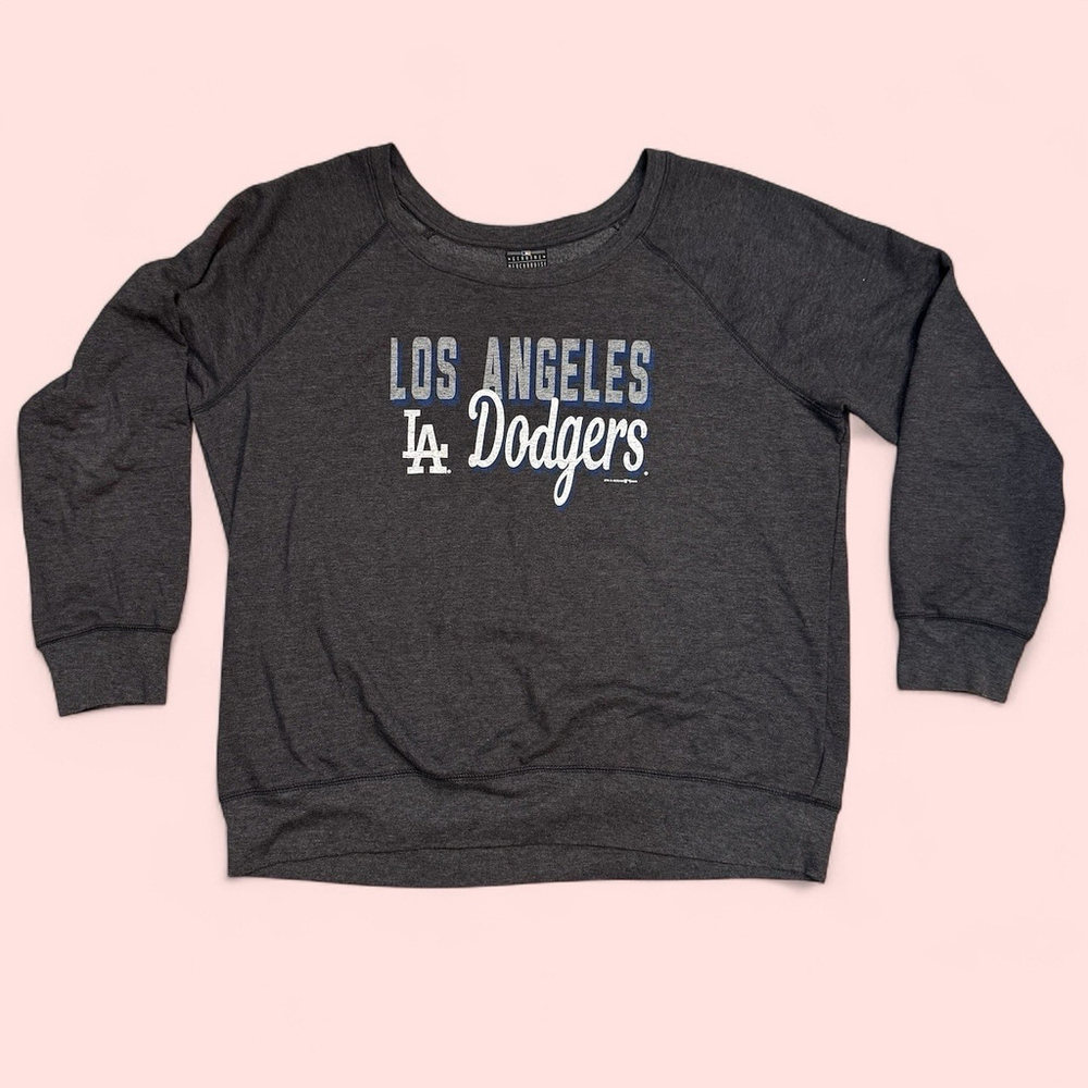 Los Angeles Dodgers Sweater Women XL Gray 5th & Ocean Pullover MLB